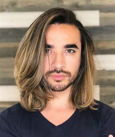 mens long hair blonde highlights